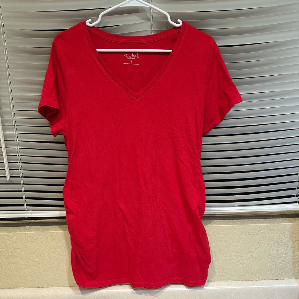 Sz Lg red vneck Isabel maternity tshirt